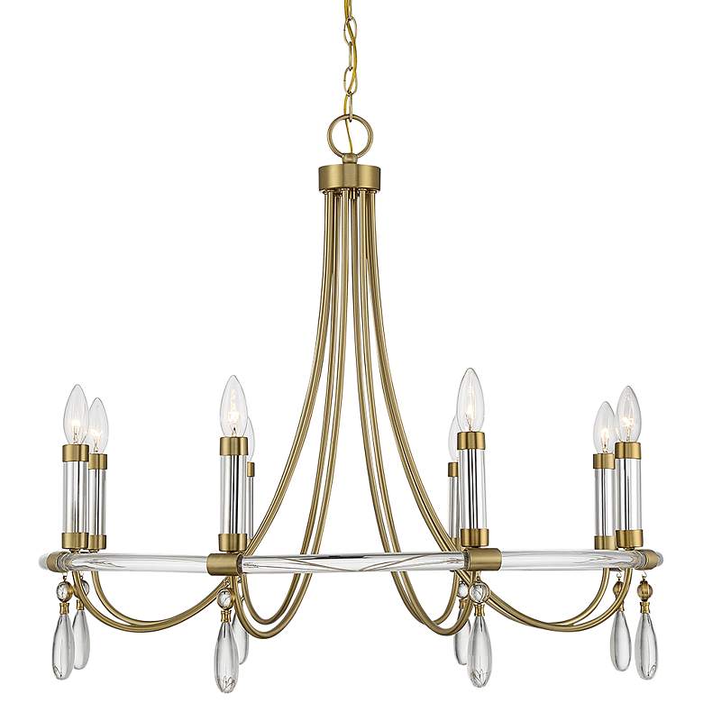 Image 1 Savoy House Mayfair 30 inchW Warm Brass 8-Light Ring Chandelier