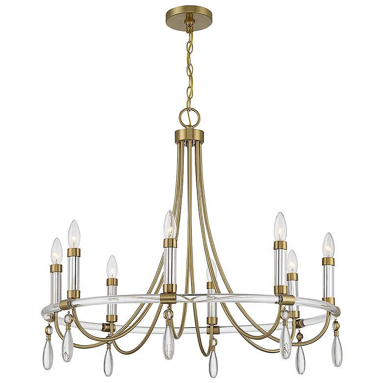 Image 3 Savoy House Mayfair 30"W Warm Brass 8-Light Ring Chandelier more views