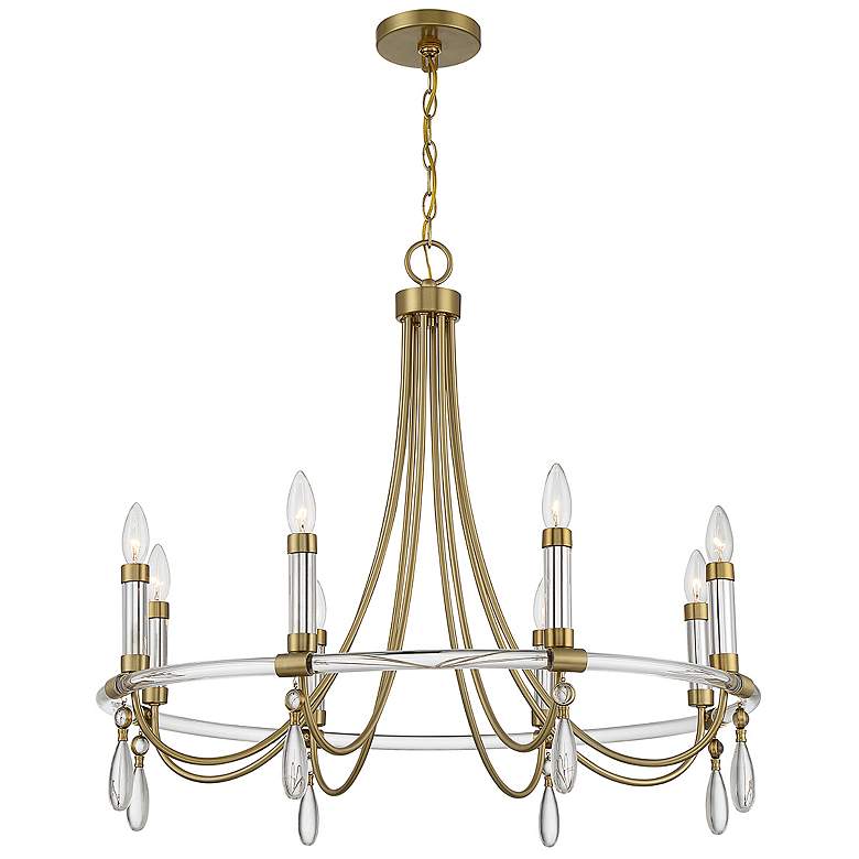 Image 4 Savoy House Mayfair 30 inchW Warm Brass 8-Light Ring Chandelier more views