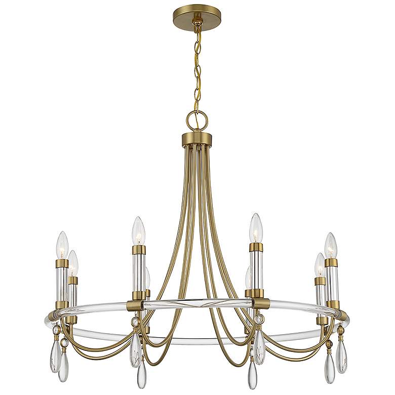 Image 4 Savoy House Mayfair 30"W Warm Brass 8-Light Ring Chandelier more views
