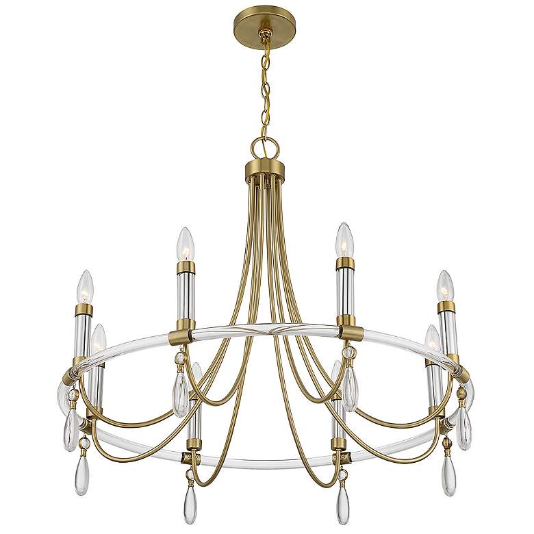 Image 5 Savoy House Mayfair 30 inchW Warm Brass 8-Light Ring Chandelier more views