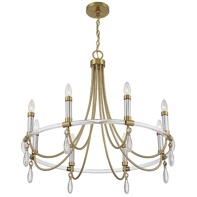 Image 5 Savoy House Mayfair 30"W Warm Brass 8-Light Ring Chandelier more views