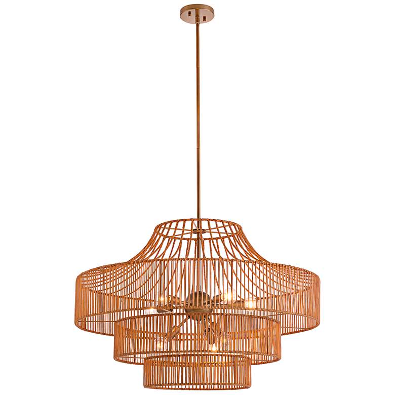 Image 6 Savoy House Medlock 32"W Burnished Brass Outdoor Chandelier more views