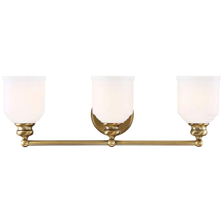 Image 1 Savoy House Melrose 24" Wide Warm Brass 3-Light Bath Light