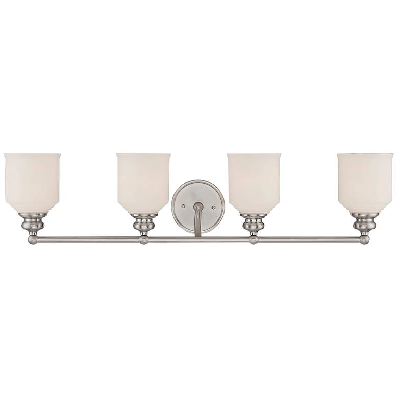 Image 1 Savoy House Melrose 33 1/2"W Satin Nickel 4-Light Bath Light