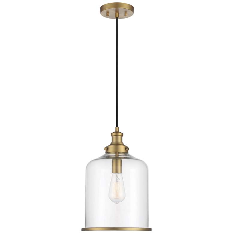 Image 1 Savoy House Meridian 10.25" Wide Natural Brass 1-Light Pendant
