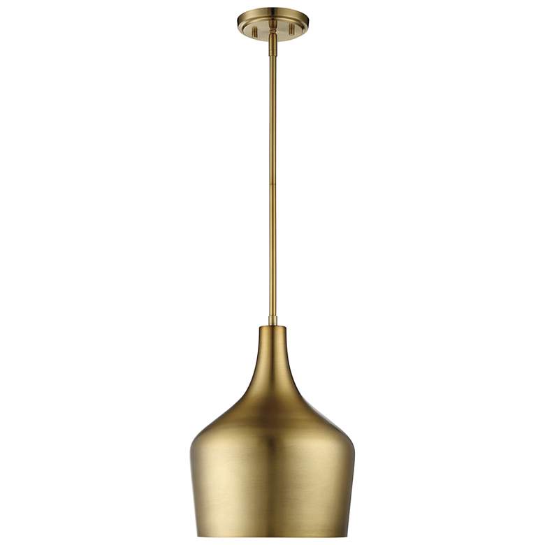 Image 1 Savoy House Meridian 10.5" Wide Natural Brass 1-Light Pendant