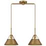 Thumbnail2 of Savoy House Meridian 10.5" Wide Natural Brass 2-Light Linear Chandelie more views