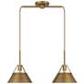 Thumbnail3 of Savoy House Meridian 10.5" Wide Natural Brass 2-Light Linear Chandelie more views