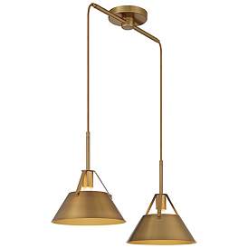 Image5 of Savoy House Meridian 10.5" Wide Natural Brass 2-Light Linear Chandelie more views
