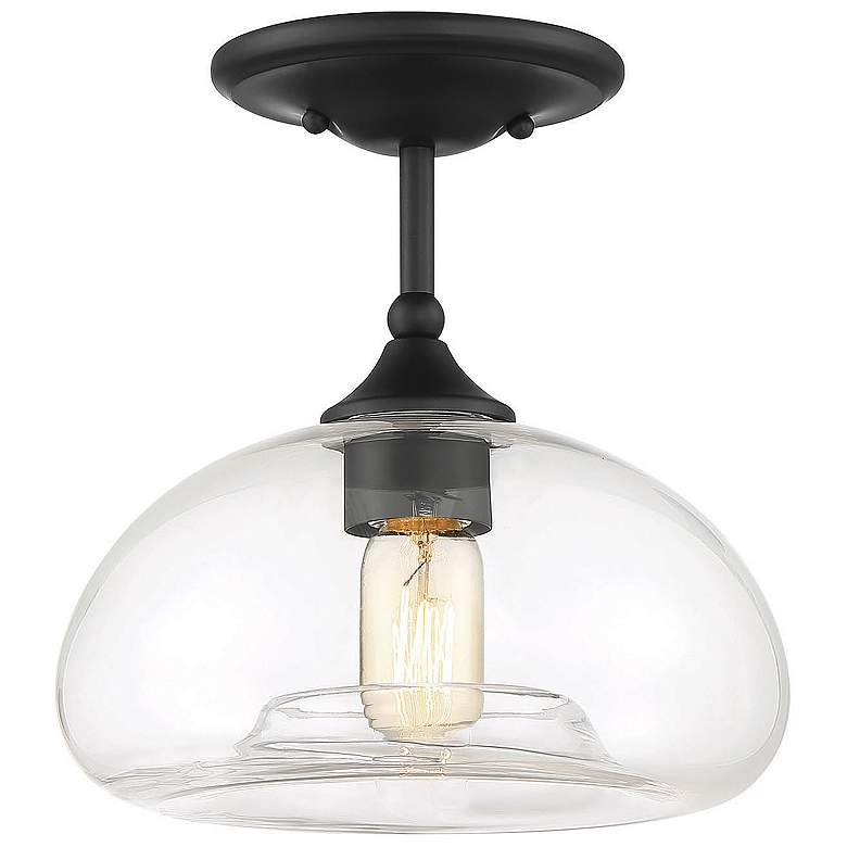 Image 1 Savoy House Meridian 10.75" Wide Matte Black 1-Light Ceiling Light