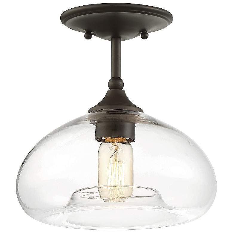 Image 1 Savoy House Meridian 10.75" Wide Oil Rubbed Bronze 1-Light Ceiling Lig