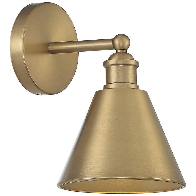 Image 1 Savoy House Meridian 10" High Natural Brass Wall Sconce