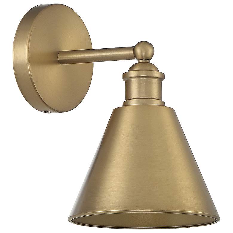 Image 3 Savoy House Meridian 10" High Natural Brass Wall Sconce more views