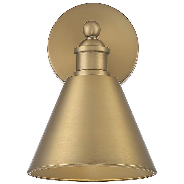 Image 4 Savoy House Meridian 10" High Natural Brass Wall Sconce more views