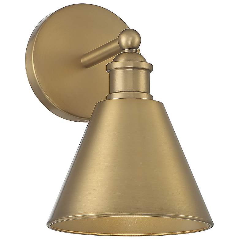 Image 5 Savoy House Meridian 10" High Natural Brass Wall Sconce more views