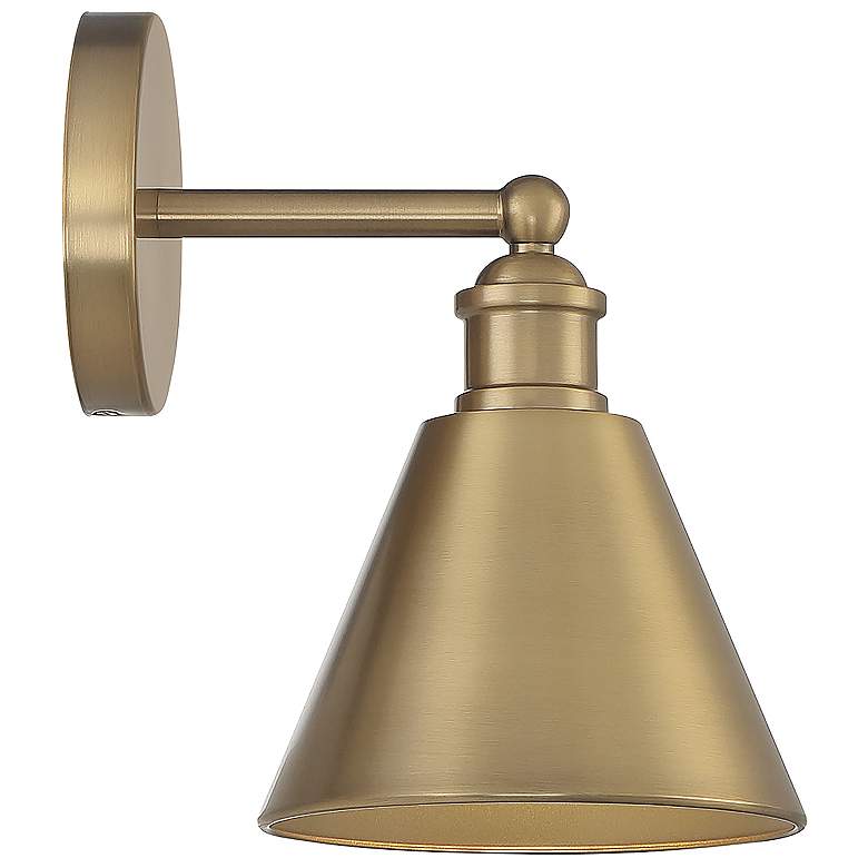 Image 6 Savoy House Meridian 10" High Natural Brass Wall Sconce more views
