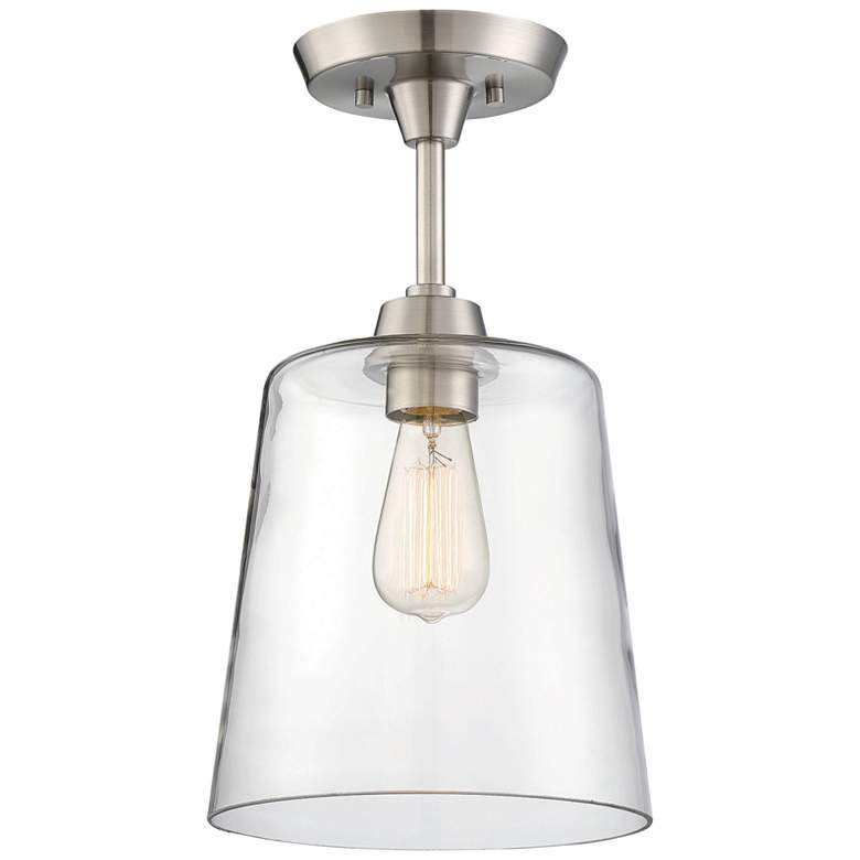 Image 1 Savoy House Meridian 10 inch Wide Brushed Nickel 1-Light Ceiling Light