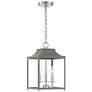 Savoy House Meridian 10" Wide Gray with Polished Nickel 3-Light Pendan