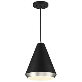 Image1 of Savoy House Meridian 10" Wide Matte Black & Polished Nickel 1-Ligh