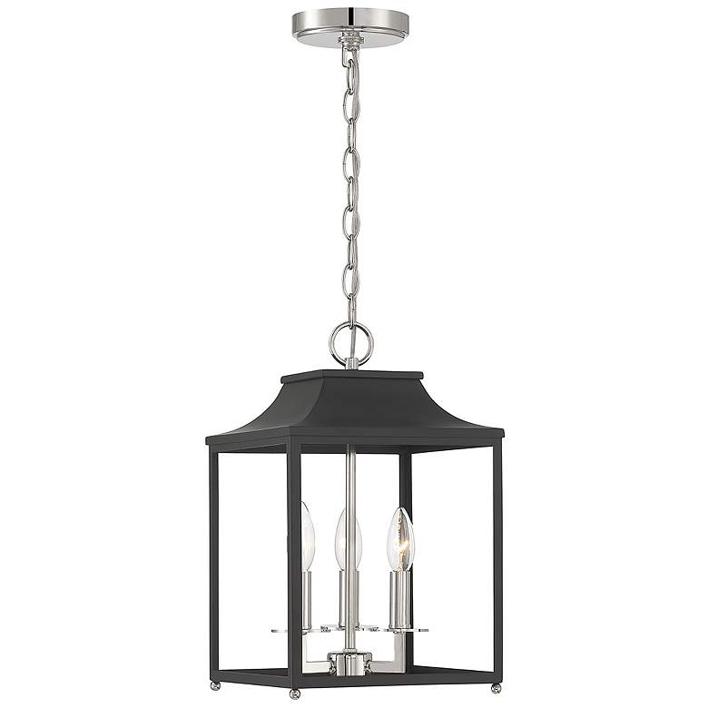 Image 1 Savoy House Meridian 10" Wide Matte Black & Polished Nickel 3-Ligh