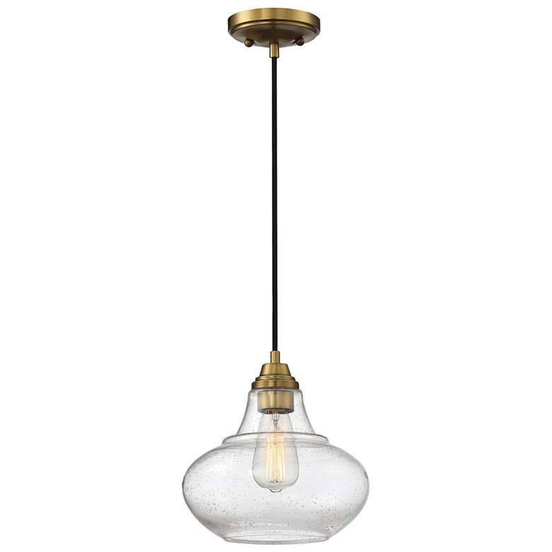 Image 1 Savoy House Meridian 10" Wide Natural Brass 1-Light Pendant
