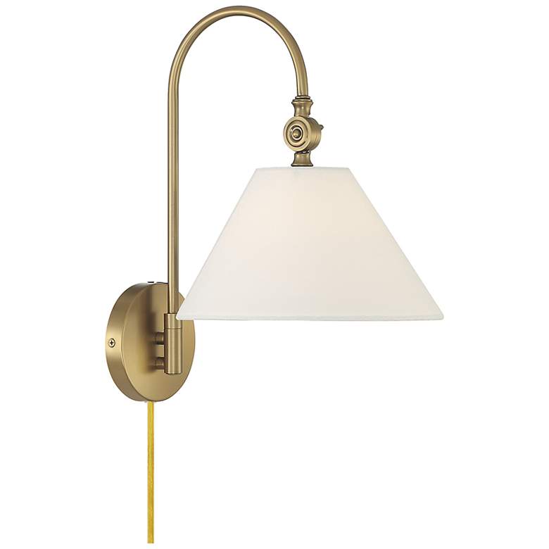 Image 1 Savoy House Meridian 10 inch Wide Natural Brass 1-Light Wall Sconce