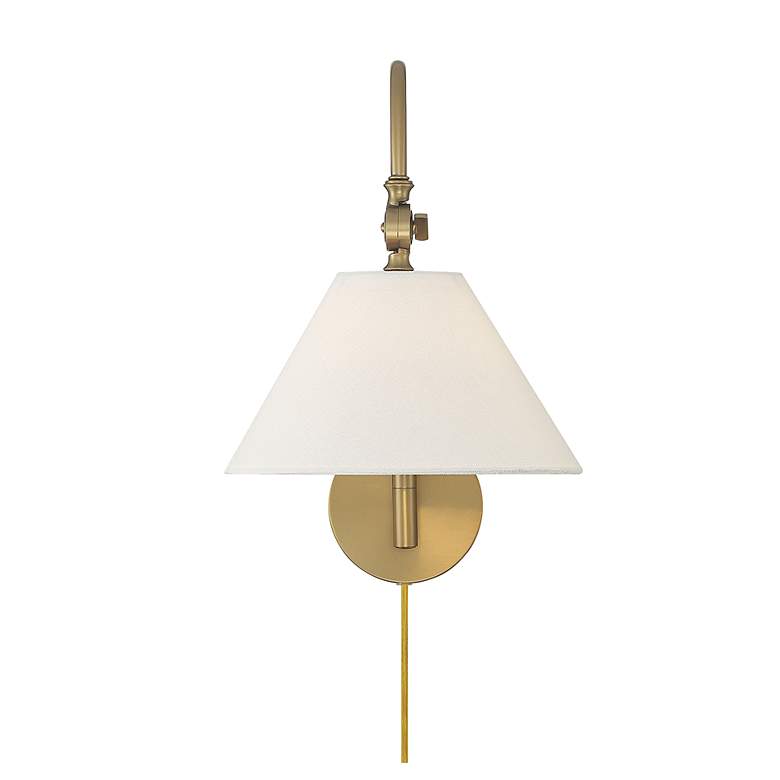 Image 4 Savoy House Meridian 10 inch Wide Natural Brass 1-Light Wall Sconce more views