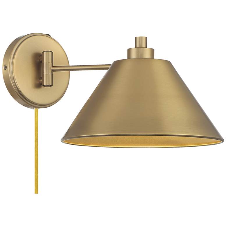 Image 1 Savoy House Meridian 10" Wide Natural Brass 1-Light Wall Sconce