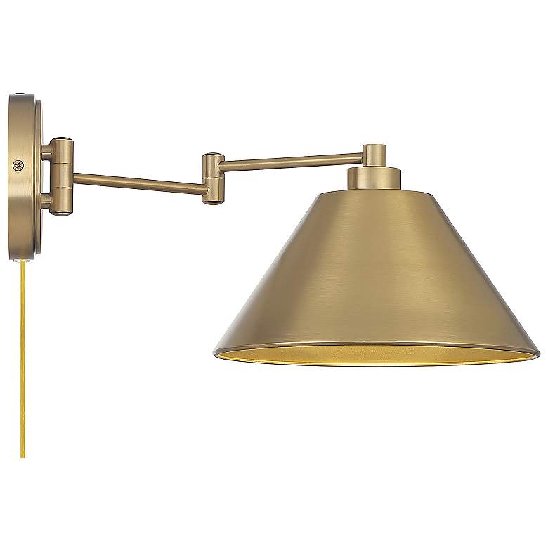 Image 5 Savoy House Meridian 10" Wide Natural Brass 1-Light Wall Sconce more views