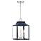 Savoy House Meridian 10" Wide Navy Blue & Polished Nickel 3-Light 