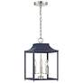 Savoy House Meridian 10" Wide Navy Blue &#38; Polished Nickel 3-Light 