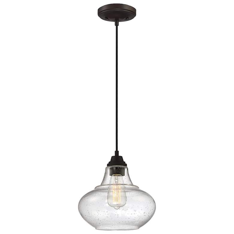 Image 1 Savoy House Meridian 10" Wide Oil Rubbed Bronze 1-Light Pendant