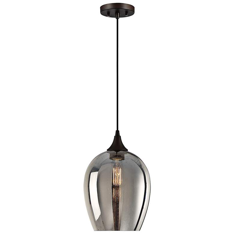 Image 3 Savoy House Meridian 10" Wide Oil-Rubbed Bronze Mini Pendant more views