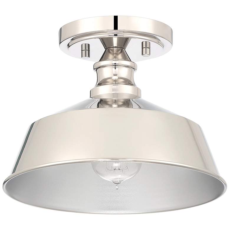 Image 2 Savoy House Meridian 10" Wide Polished Nickel 1-Light Ceiling Light more views