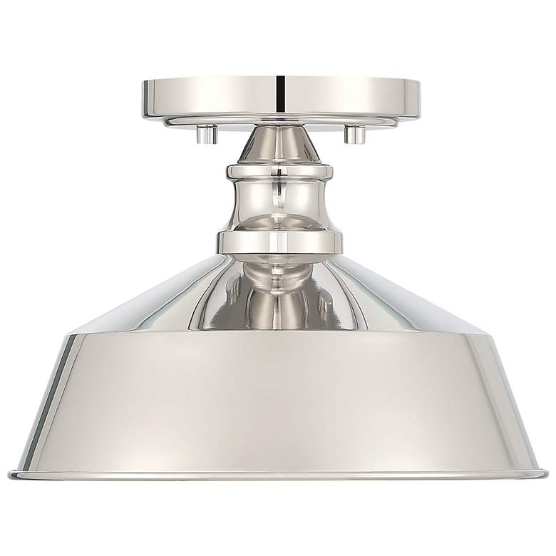 Image 3 Savoy House Meridian 10" Wide Polished Nickel 1-Light Ceiling Light more views