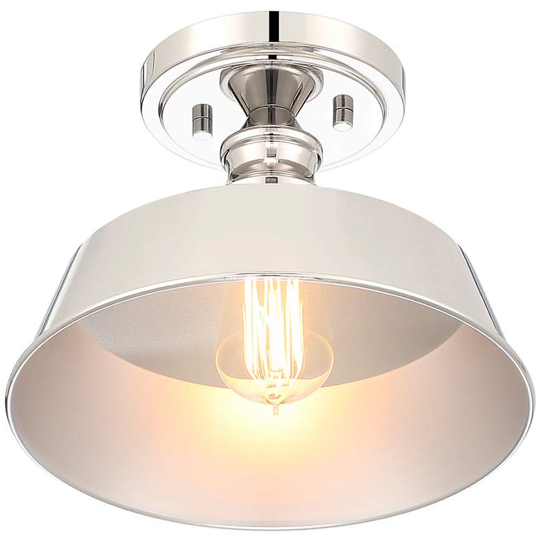 Image 4 Savoy House Meridian 10" Wide Polished Nickel 1-Light Ceiling Light more views