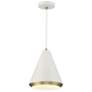 Savoy House Meridian 10" Wide White with Natural Brass 1-Light Pendant