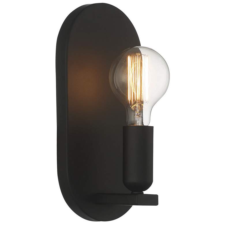 Image 1 Savoy House Meridian 11 1/2" High Matte Black Wall Sconce