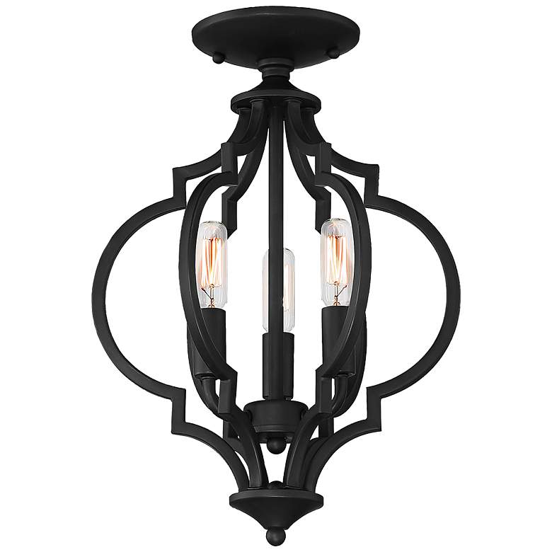 Image 1 Savoy House Meridian 11"W Matte Black 3-Light Ceiling Light