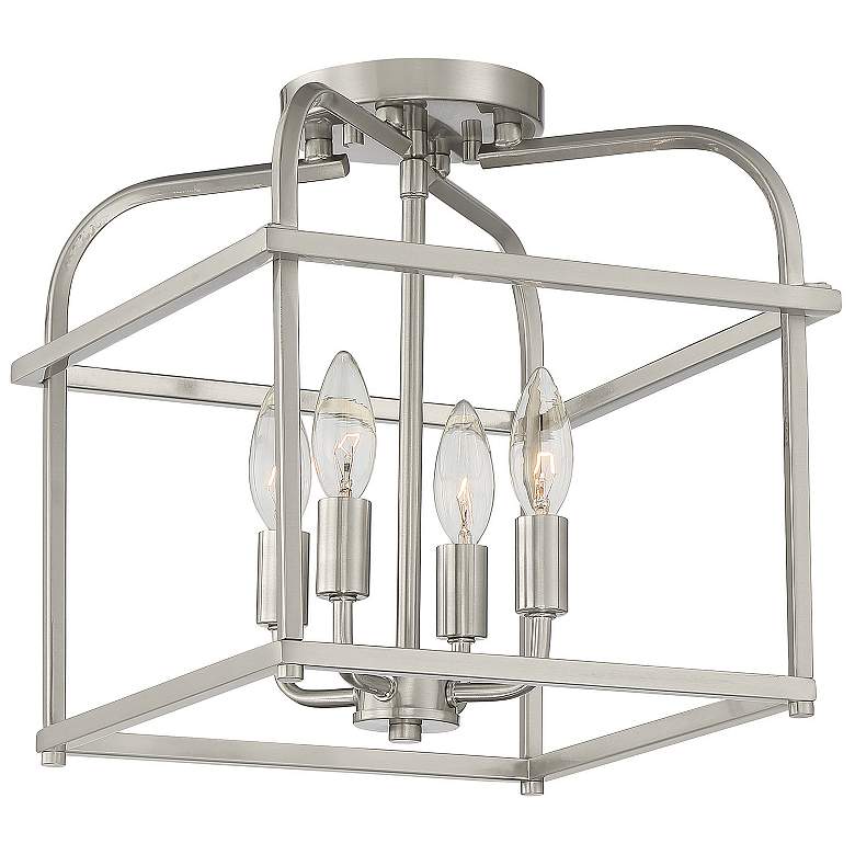Image 1 Savoy House Meridian 12" Wide Brushed Nickel 4-Light Ceiling Light
