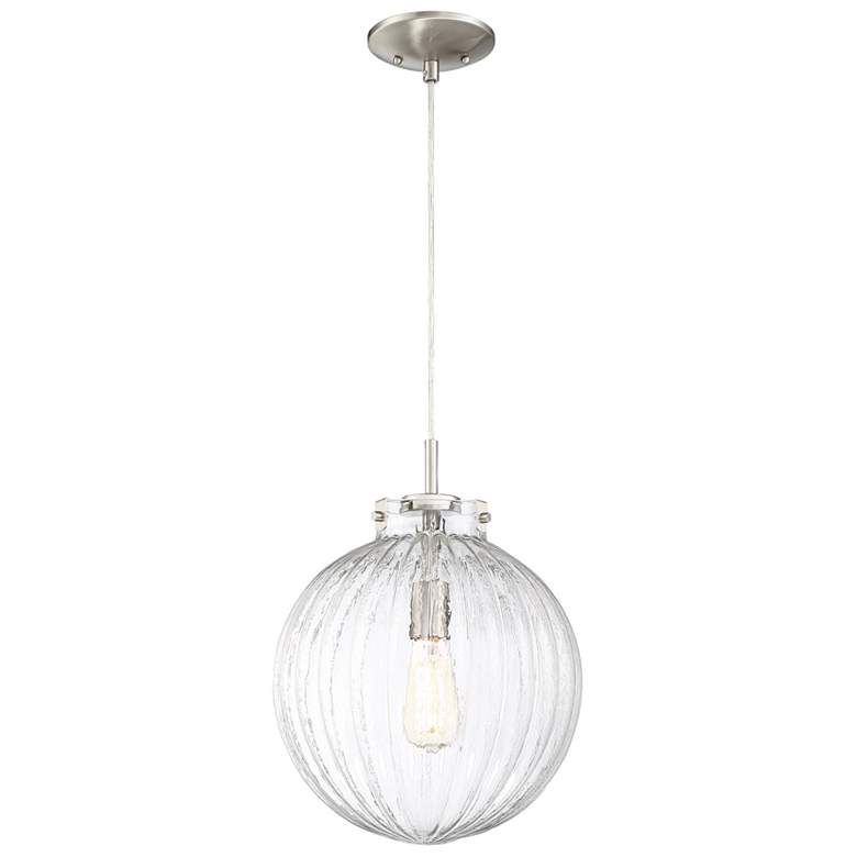 Image 1 Savoy House Meridian 12" Wide Brushed Nickel Mini Pendant