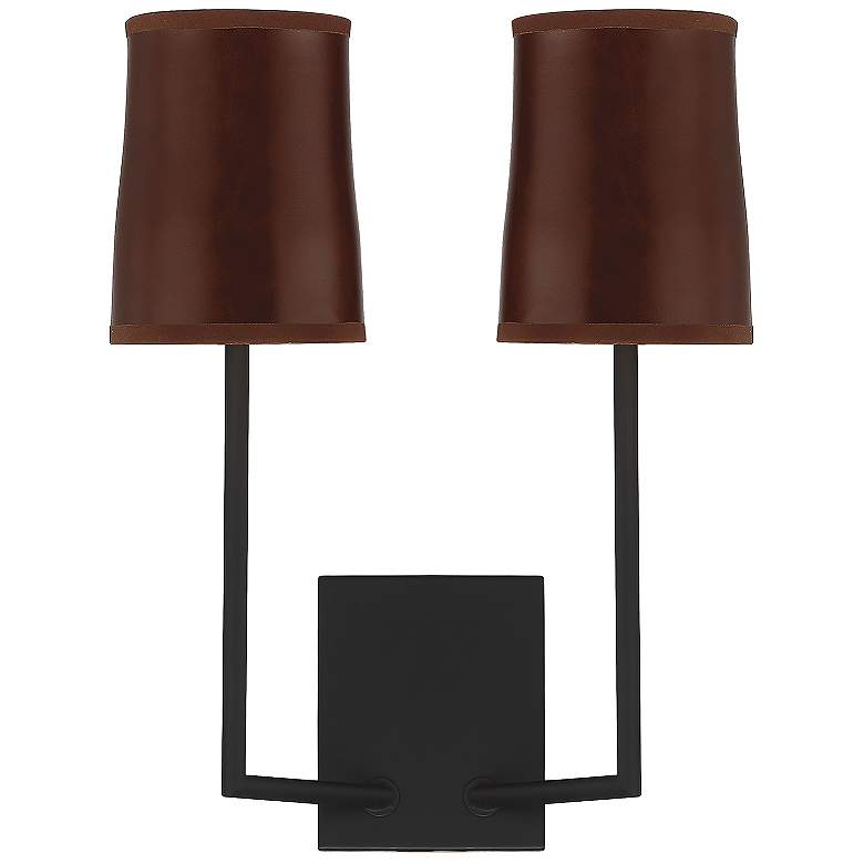 Image 1 Savoy House Meridian 12 inch Wide Matte Black 2-Light Wall Sconce