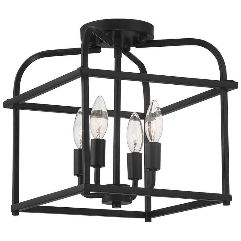 Image 1 Savoy House Meridian 12" Wide Matte Black 4-Light Ceiling Light