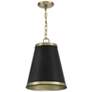 Thumbnail2 of Savoy House Meridian 12" Wide Matte Black & Natural Brass 1-Light more views