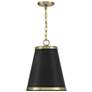 Thumbnail3 of Savoy House Meridian 12" Wide Matte Black & Natural Brass 1-Light more views
