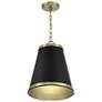 Thumbnail4 of Savoy House Meridian 12" Wide Matte Black & Natural Brass 1-Light more views