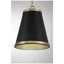 Image5 of Savoy House Meridian 12" Wide Matte Black & Natural Brass 1-Light more views