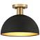 Savoy House Meridian 12" Wide Matte Black with Natural Brass Ceiling L