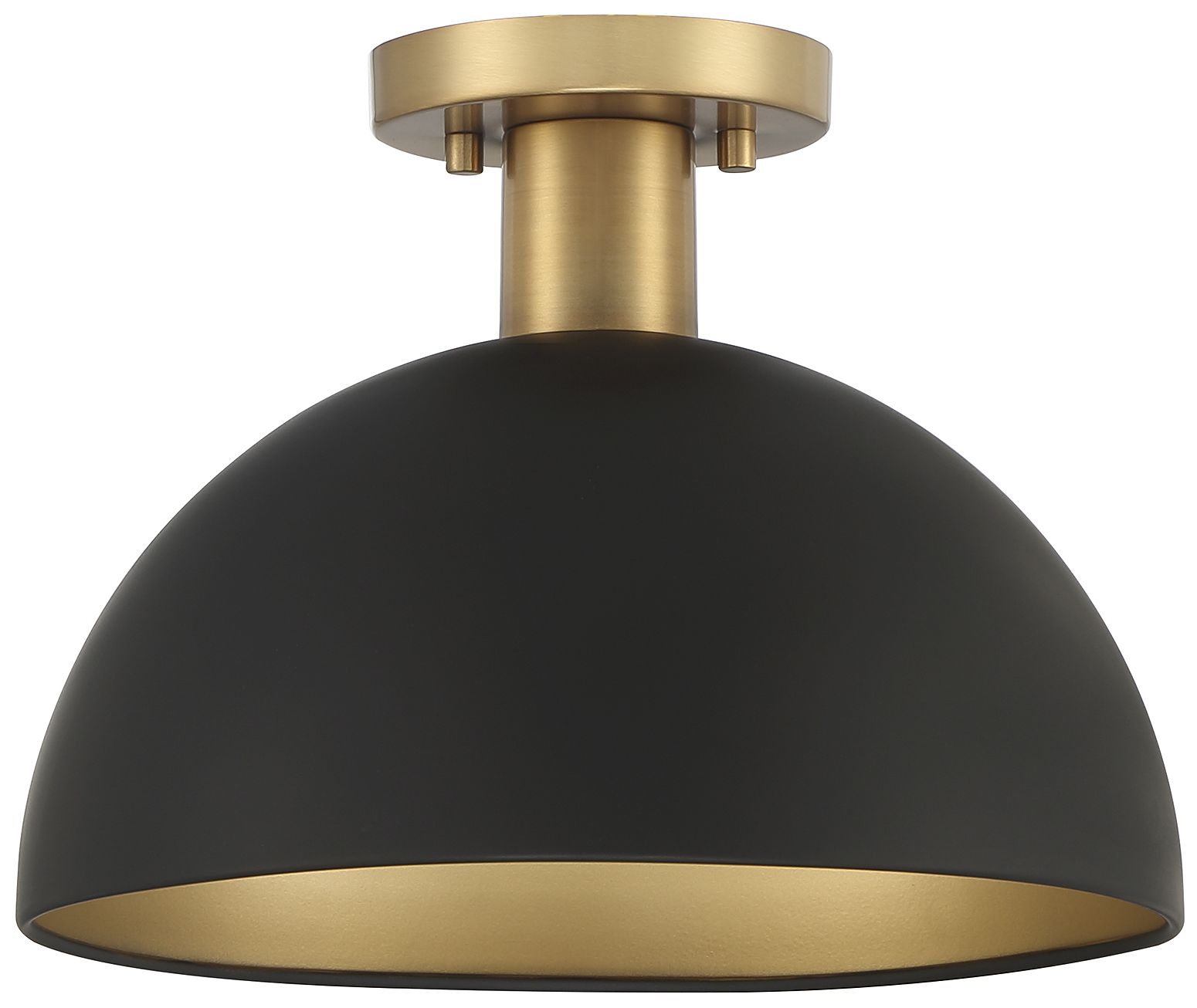 Image 2 Savoy House Meridian 12" Wide Matte Black with Natural Brass Ceiling L more views